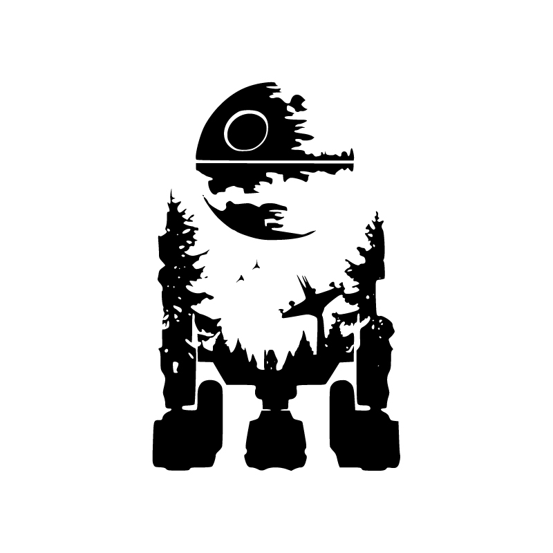 Star Wars 'R2D2 x Death Star | Forest Moon Of Endor' Vinyl Car Sticker