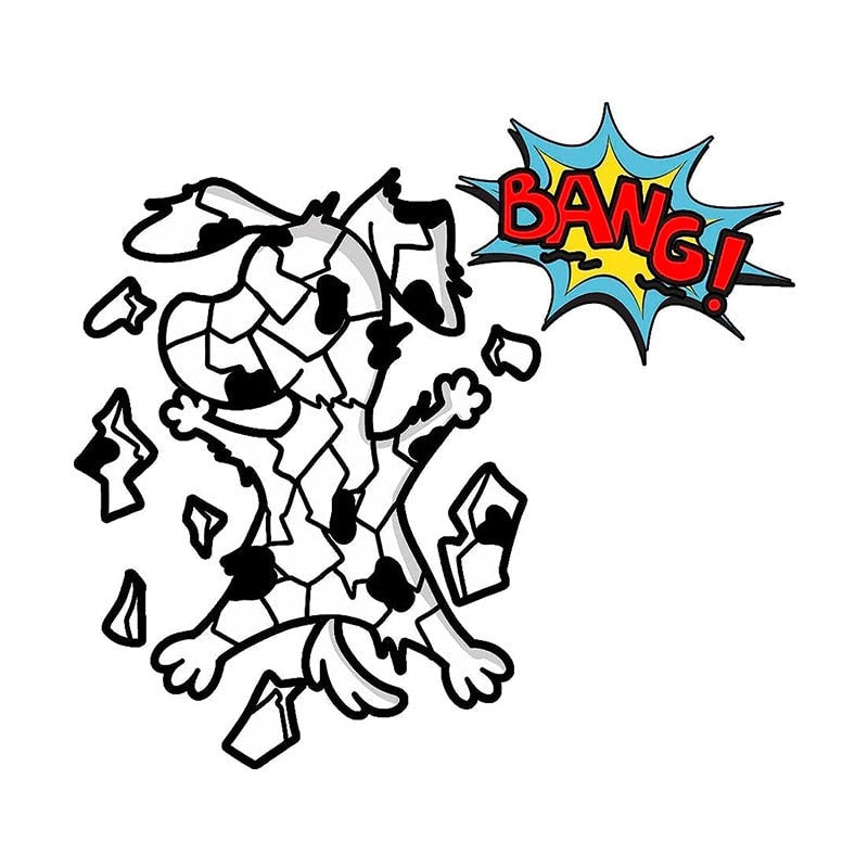 Cracked Back 'Dalmatian Dog  | Bang!' Vinyl Car Sticker