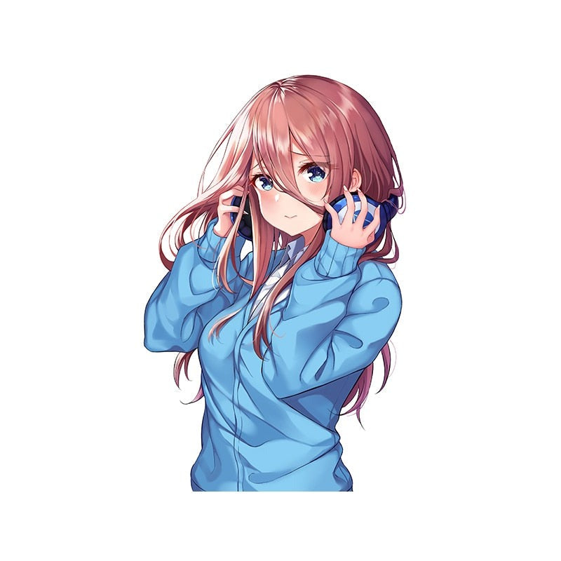 The Quintessential Quintuplets 'Miku | Holding Headphones' Vinyl Car Sticker