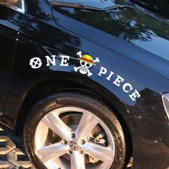 One Piece 'Black And White | Straw Hat Pirate Skull' Vinyl Car Sticker