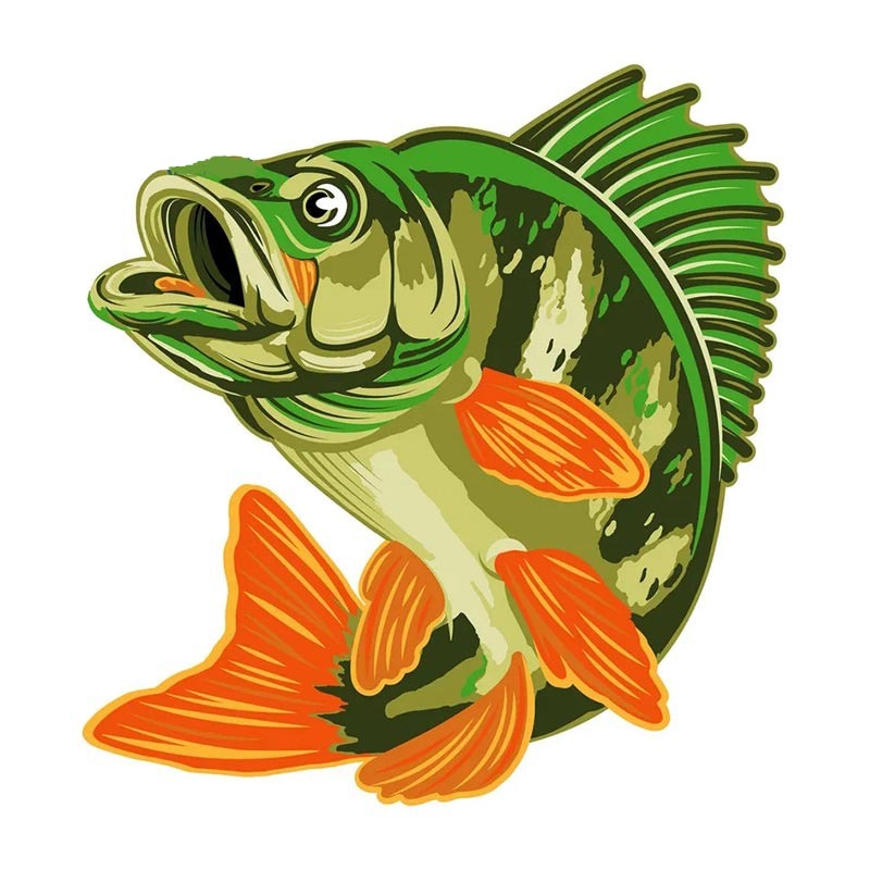 Fish 'Yellow Perch | Waiting' Vinyl Car Sticker