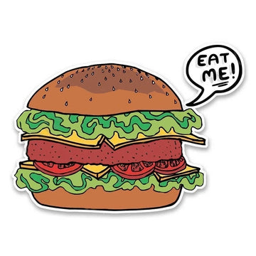 Food 'Double Cheese Burger | Eat Me!' Vinyl Car Sticker