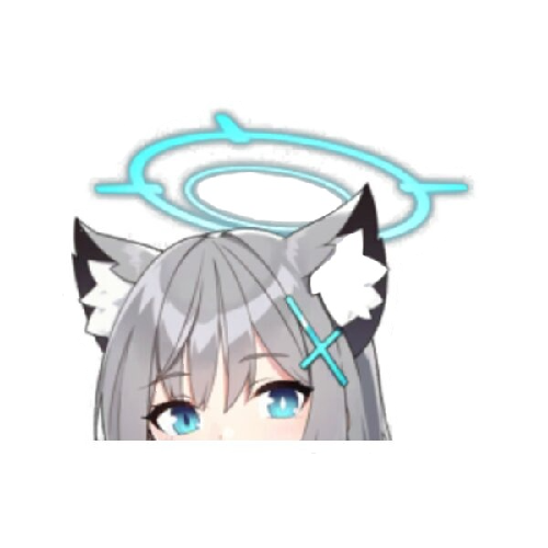 Blue Archive 'Shiroko | Wolf Ears | Halo And Hair Clip' Vinyl Car Peeker Sticker