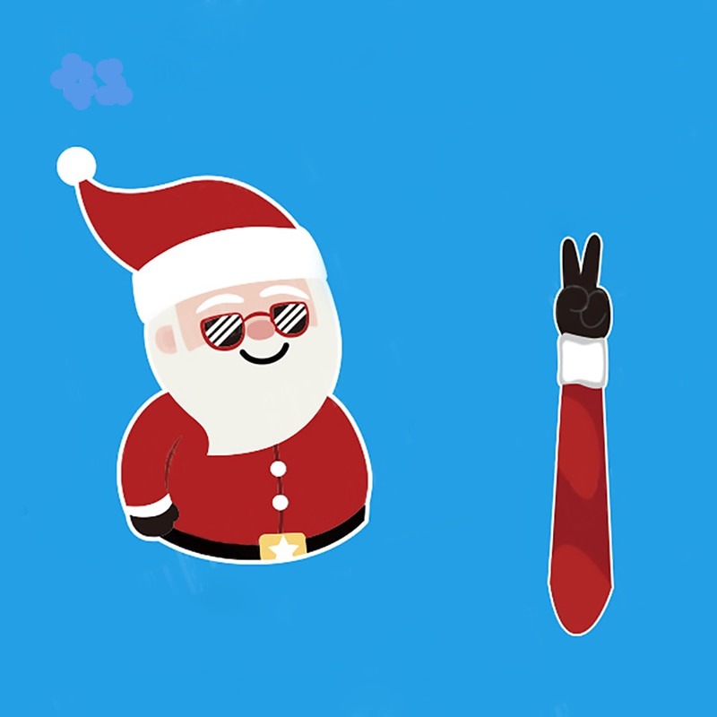 Santa Claus 'Striped Sunglasses | Arm Waving' Vinyl Car Wiper Sticker
