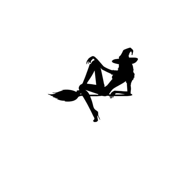 Witch Silhouette 'Sexy Pose' Vinyl Car Sticker