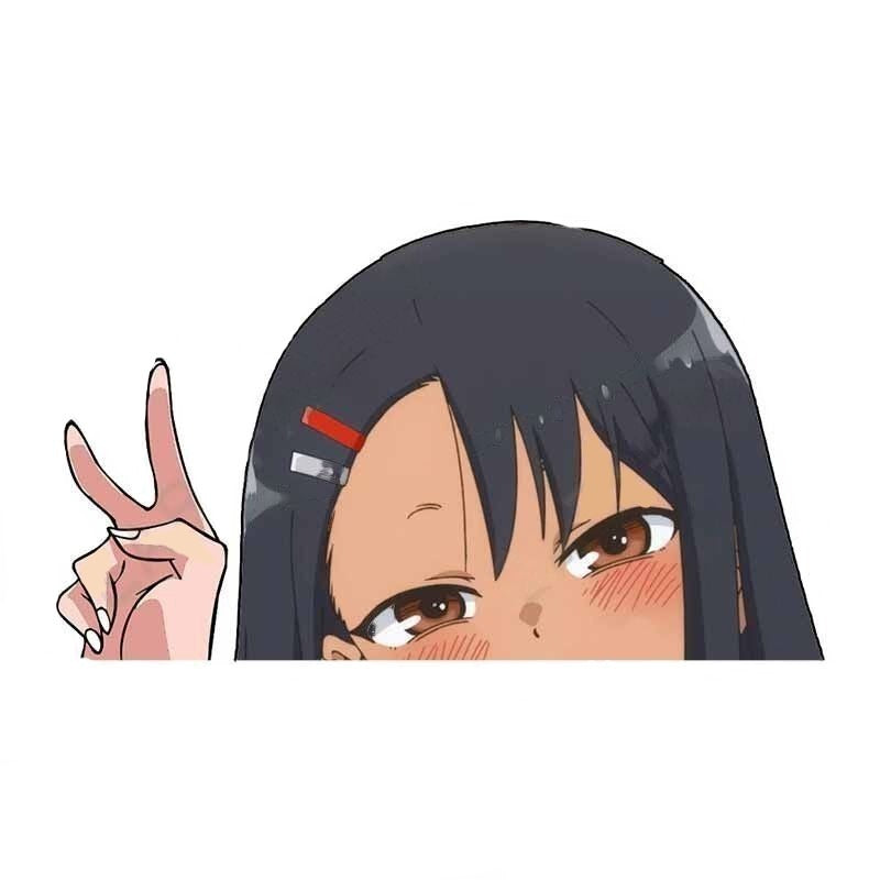 Don't Toy With Me, Miss Nagatoro 'Hayase | Peace Sign' Vinyl Car Peeker Sticker