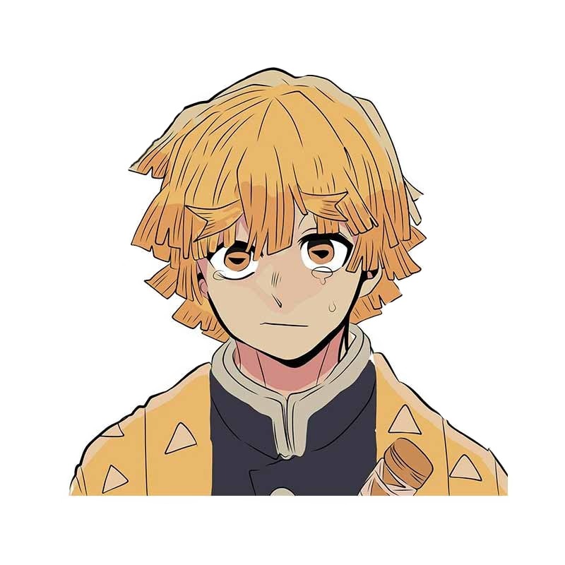 Demon Slayer 'Zenitsu | Holding Back Tears' Vinyl Car Sticker