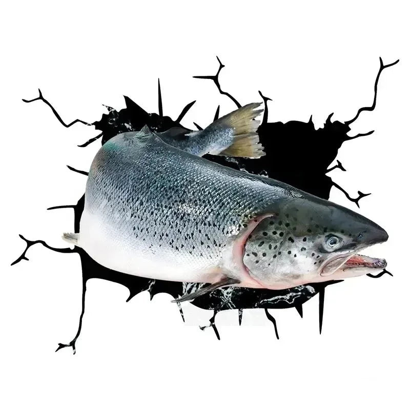 Atlantic Salmon 'Swim Left' Car Window Vinyl Sticker