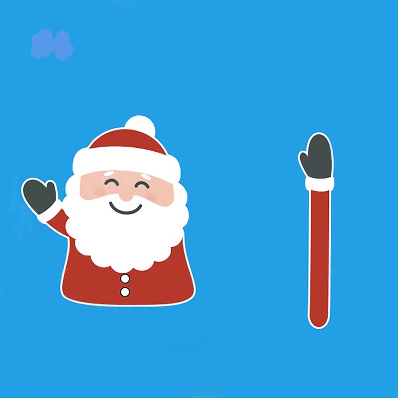 Santa Claus 'Smiling | Arm Waving' Vinyl Car Wiper Sticker