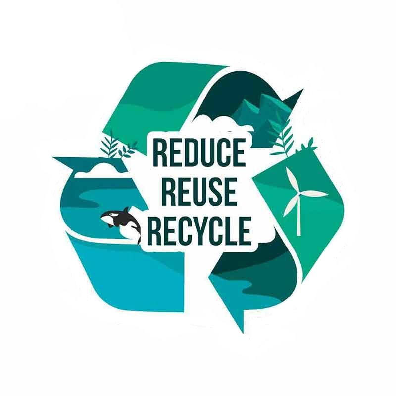 Cool 'Reduce Reuse Recycle' Vinyl Car Sticker