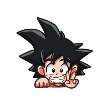 Dragon Ball Z 'Goku | Grinning And Peace Sign' Vinyl Car Peeker Sticker