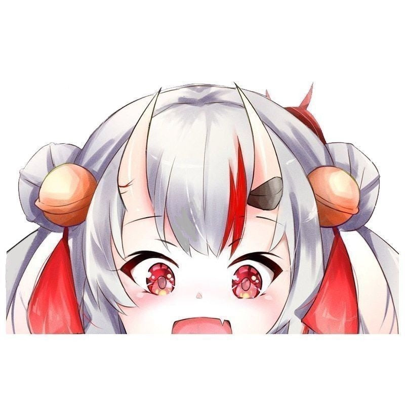 Virtual YouTuber 'Nakiri Ayame | Angry' Vinyl Car Peeker Sticker