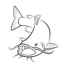 Catfish 'Open Mouth' Vinyl Car Sticker