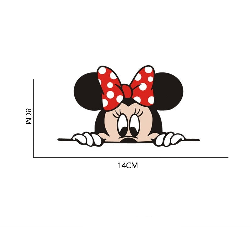Mickey Mouse 'Minnie | Polka Dot Bow | 1.0' Vinyl Car Peeker Sticker