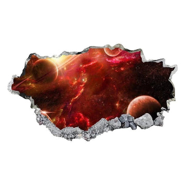 Smashed Hole 'Red Space' Vinyl Car Sticker