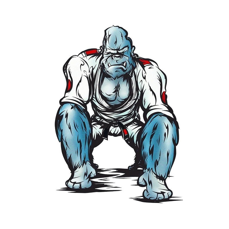 Jiu Jitsu 'Gorilla | Calm Fighter' Vinyl Car Sticker