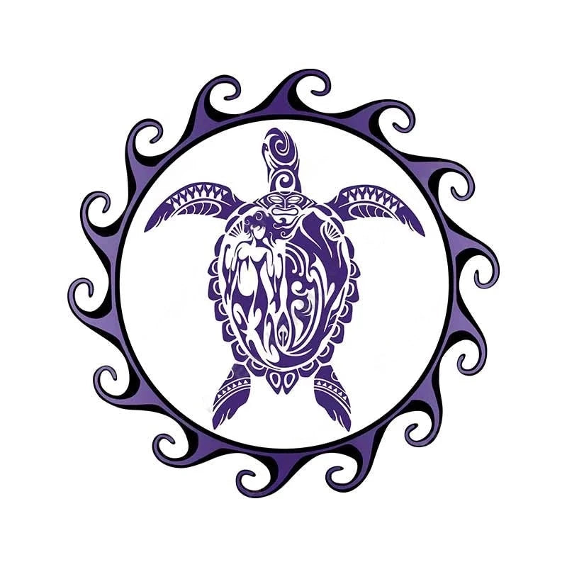 Sea Turtle Sun 'Tiki and Mermaid Tribal' Vinyl Car Sticker
