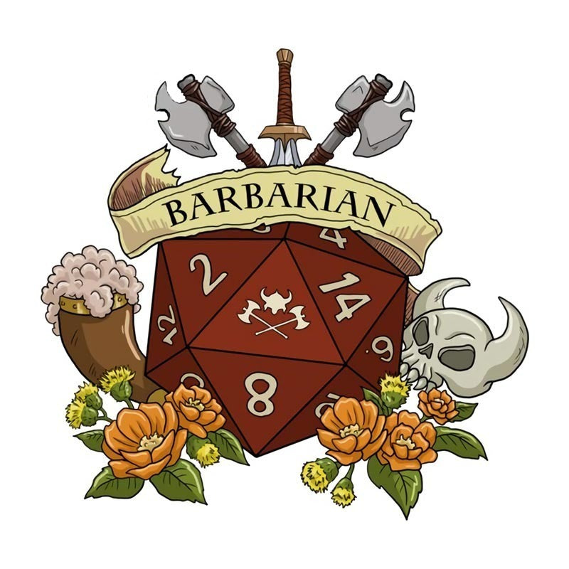 Dungeons & Dragons 'Barbarian Dice' Vinyl Car Sticker