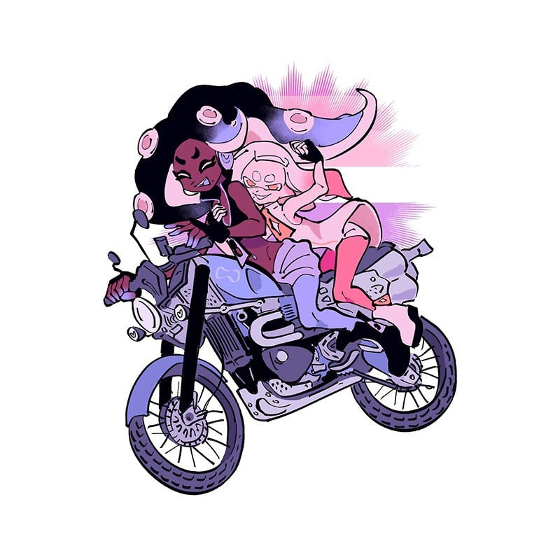 Splatoon 'Marina and Pearl | Riding Motorcycle' Vinyl Car Sticker