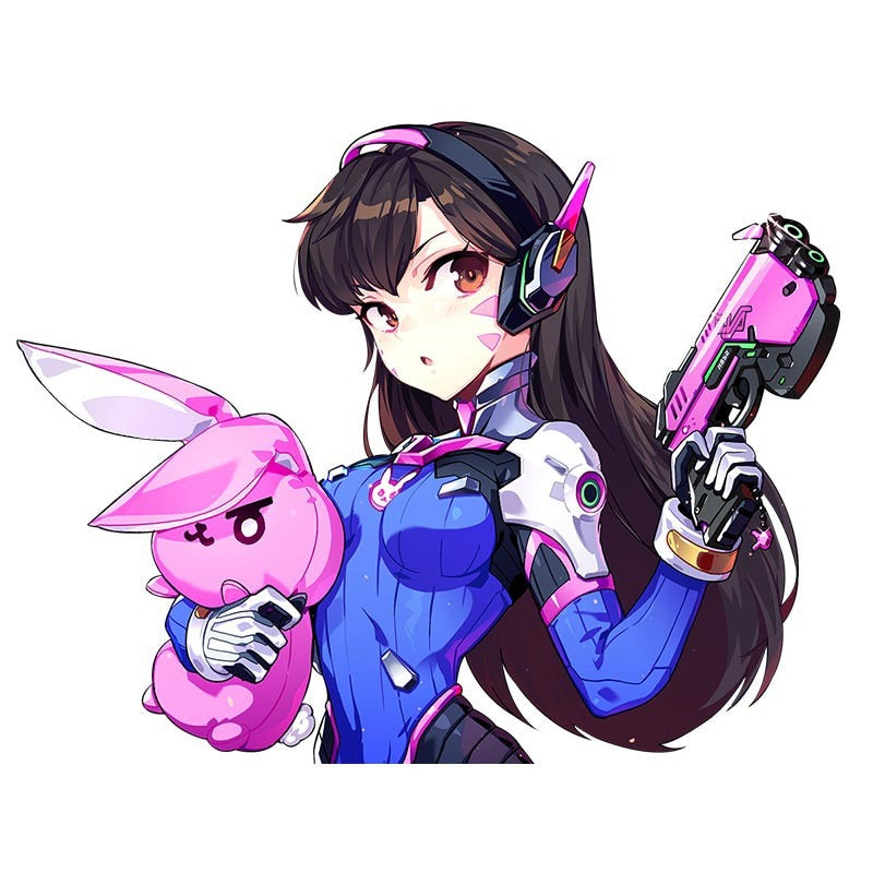Overwatch 'D.Va | Bunny and Gun' Vinyl Car Sticker
