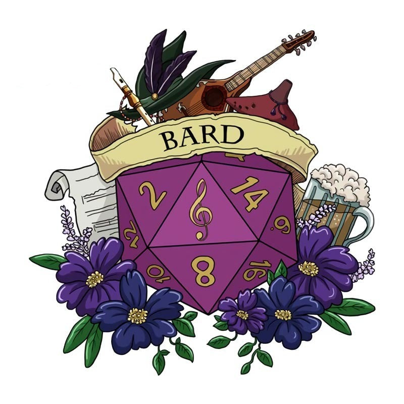 Dungeons & Dragons 'Bard Dice' Vinyl Car Sticker