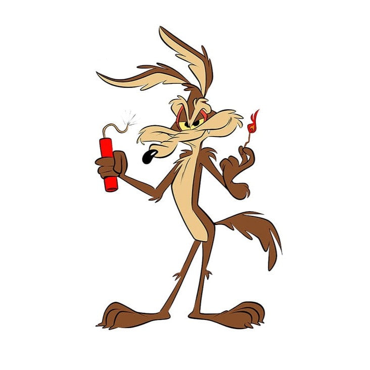 Looney Tunes 'Coyote | Lighting a Dynamite | Left' Vinyl Car Sticker
