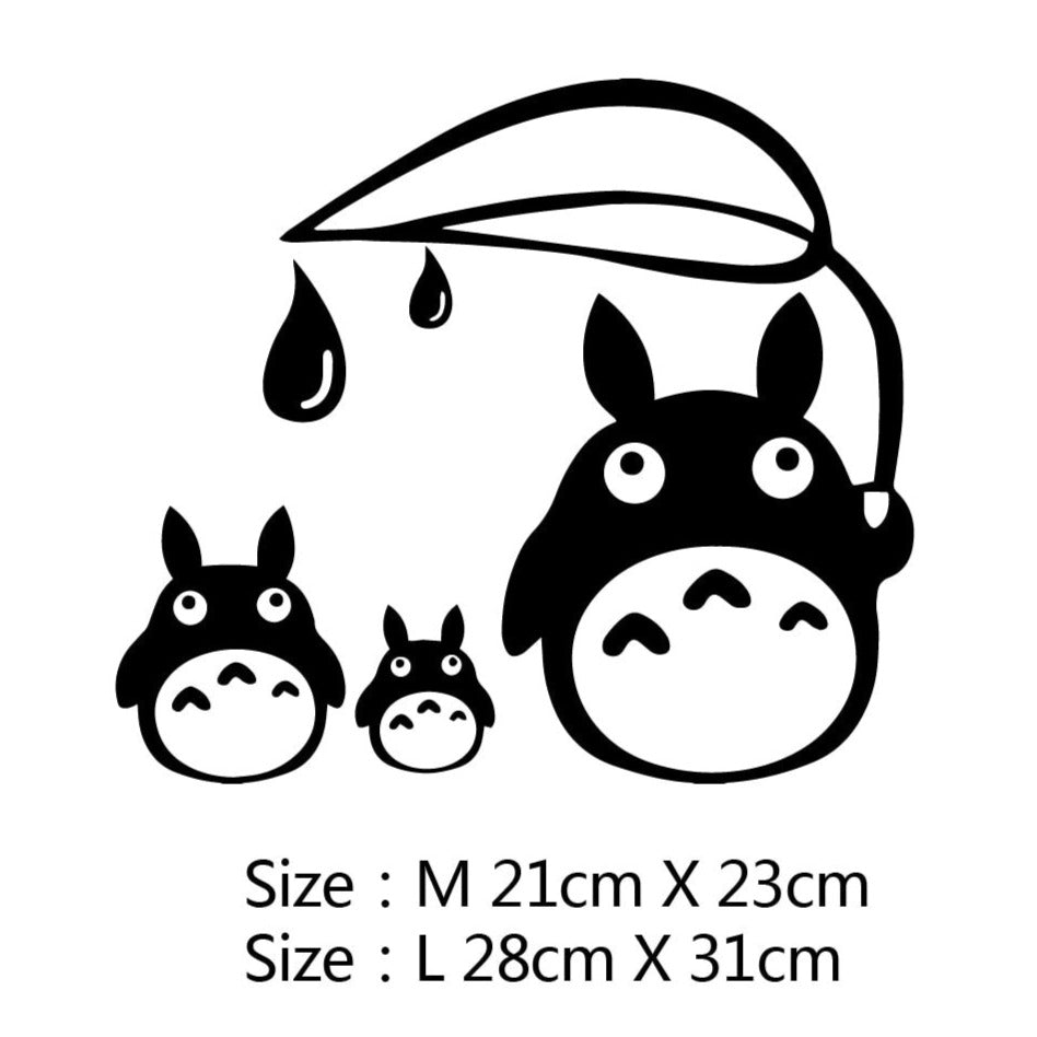 My Neighbor Totoro 'Oh, Chuu And Chibi-Totoro | Leaf Umbrella | 1.0' Vinyl Car Sticker