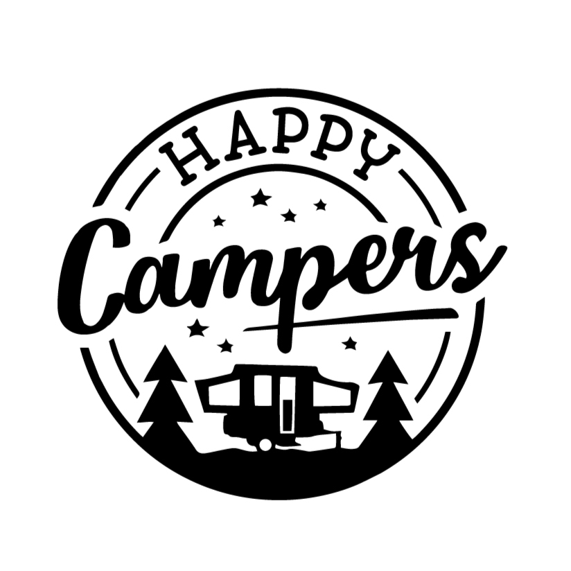 Travel 'Happy Campers' Vinyl Car Sticker