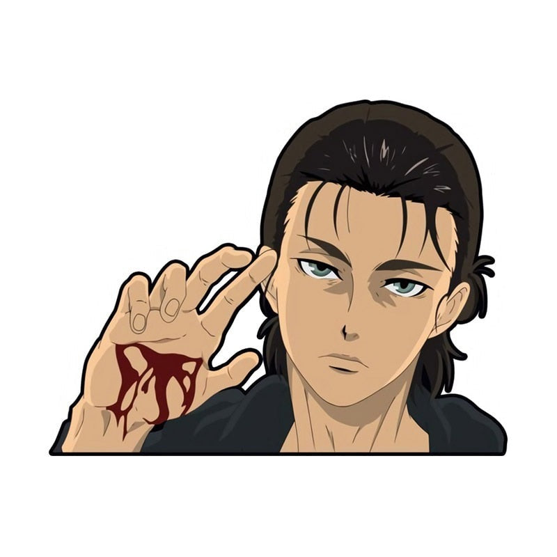 Attack on Titan 'Eren Yeager | Bleeding Hand' Vinyl Car Peeker Sticker