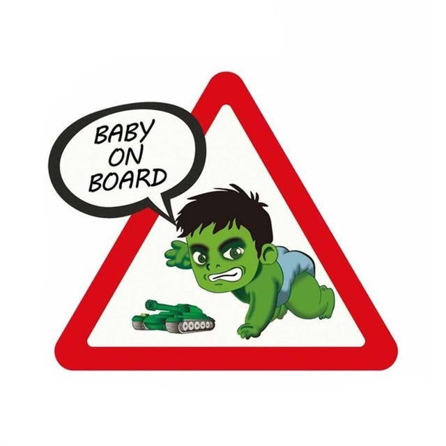 Hulk 'Battle Tank | Baby On Board | Warning Sign' Vinyl Car Sticker