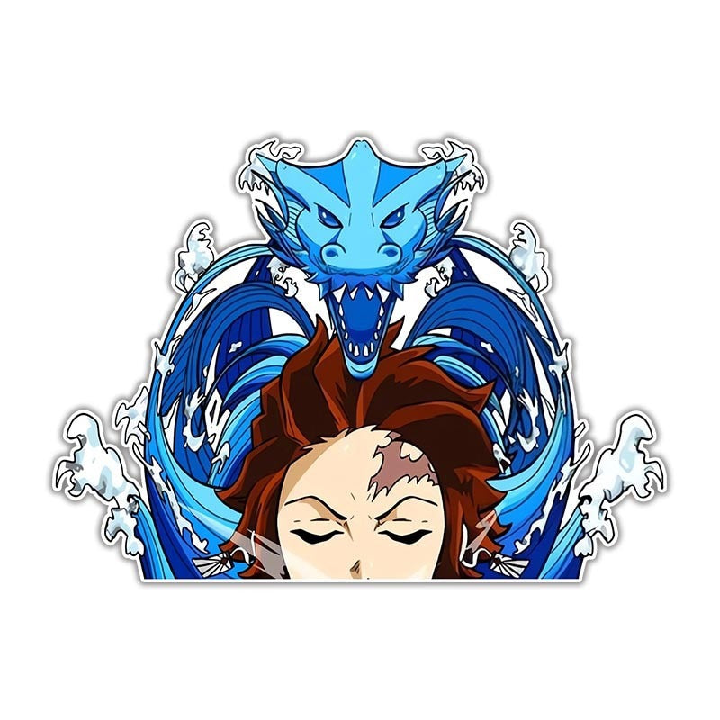 Demon Slayer 'Tanjiro | Water Dragon' Vinyl Car Peeker Sticker