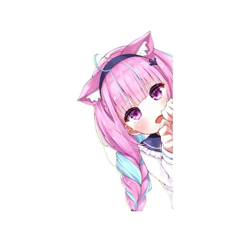 Virtual YouTuber 'Minato Aqua | Scared' Vinyl Car Peeker Sticker