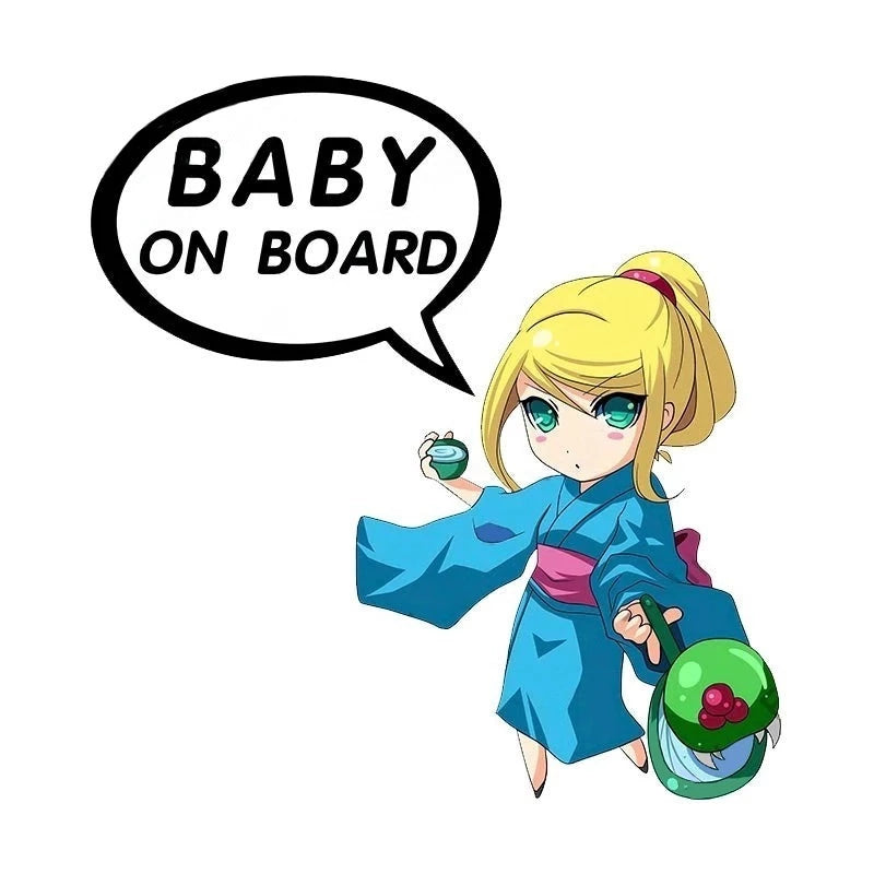 Metroid 'Samus Aran | Baby On Board | Kimono' Vinyl Car Sticker