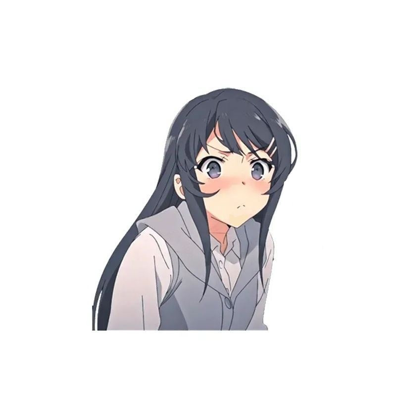 Bunny Girl 'Mai Sakurajima | Scared' Vinyl Car Peeker Sticker