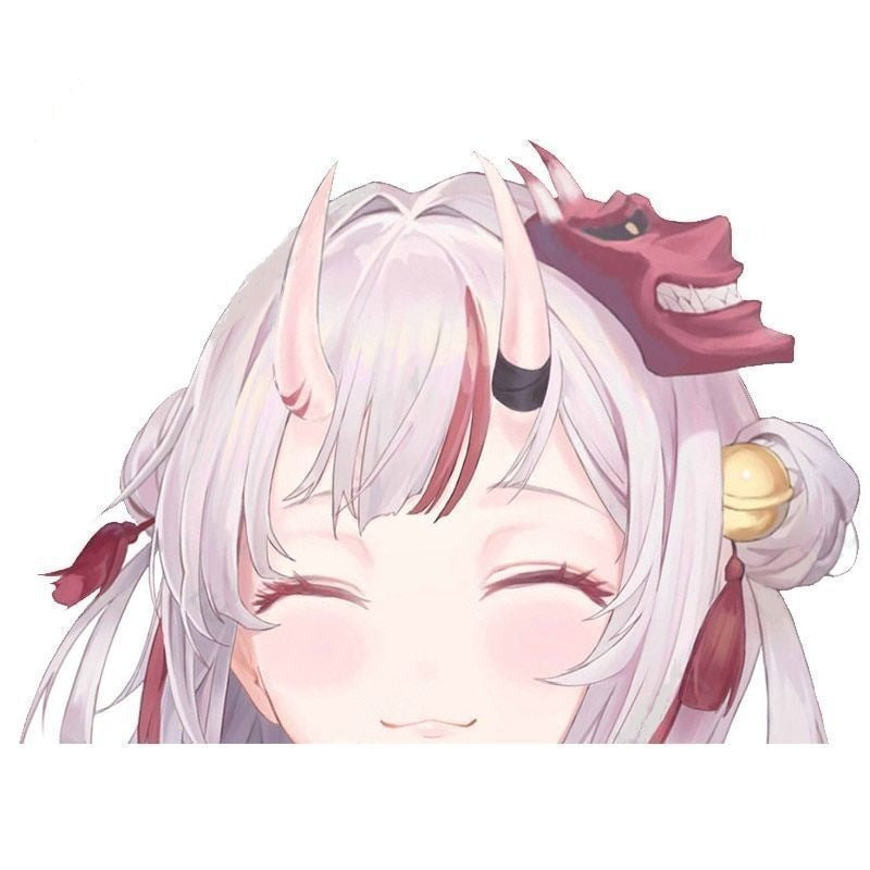 Virtual YouTuber 'Nakiri Ayame | Happy' Vinyl Car Peeker Sticker