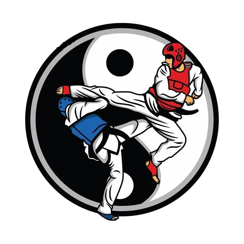 Taekwondo 'Yin and Yang' Vinyl Car Sticker