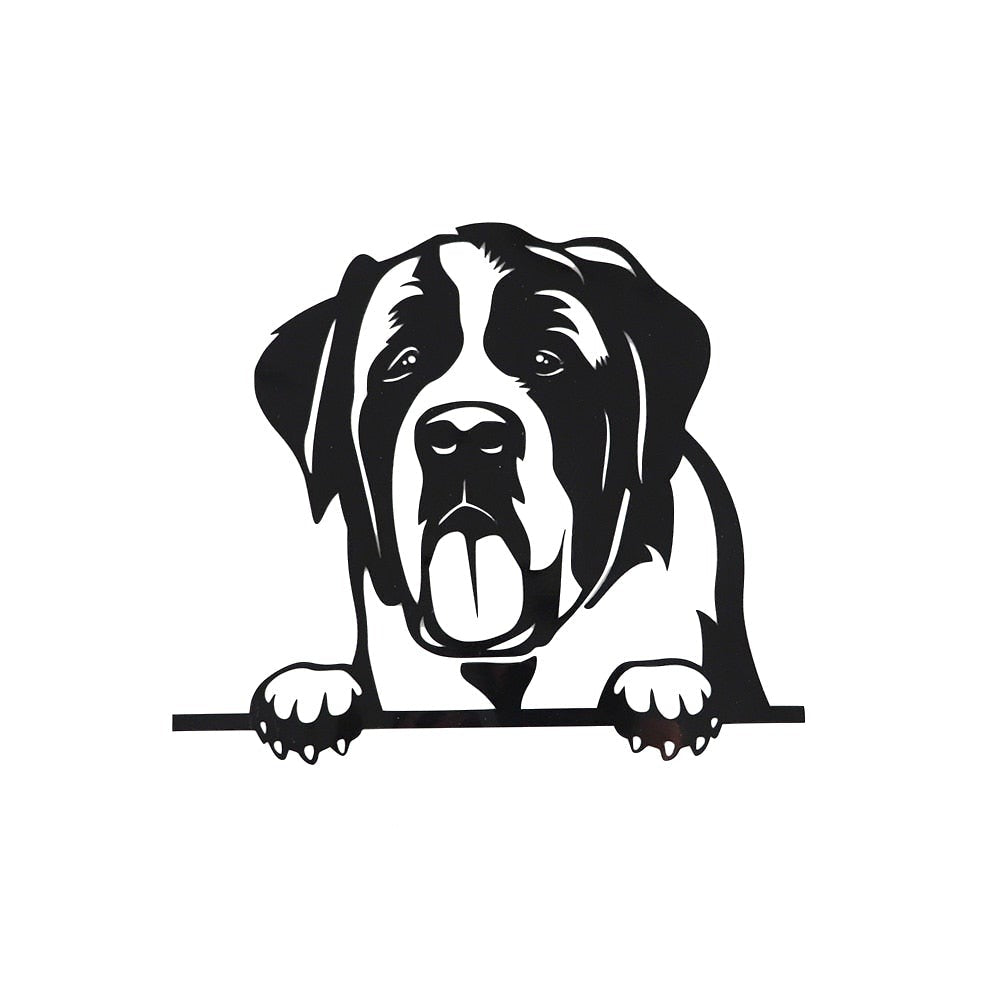 St. Bernard Vinyl Car Peeker Sticker