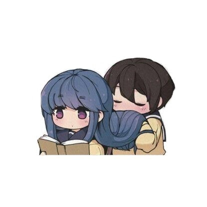 Laid-Back Camp 'Rin Shima And Ena Saito | Hair Sniffing' Vinyl Car Sticker