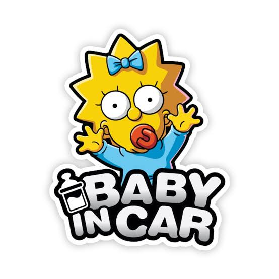 Baby In Car 'Maggie Simpson | Waving' Vinyl Car Sticker