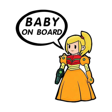 Metroid 'Samus Aran | Baby On Board | Dress' Vinyl Car Sticker