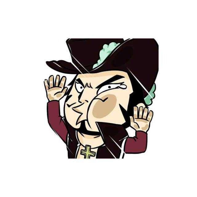 One Piece 'Dracule Mihawk | Pressed Face' Vinyl Car Sticker