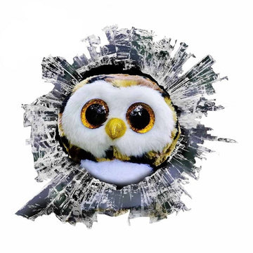 Broken Glass 'Owl | Big Eyes' Car Window Vinyl Sticker