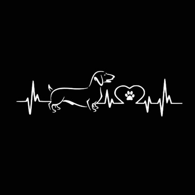 Dog Heartbeat Lifeline Vinyl Car Sticker