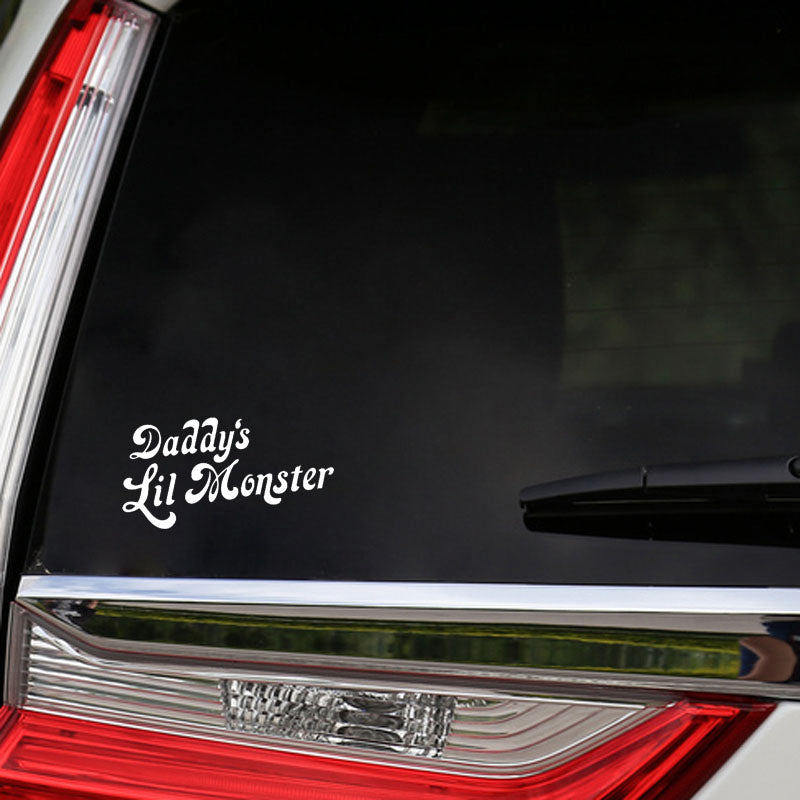 Funny 'Daddy's Lil Monster' Vinyl Car Sticker
