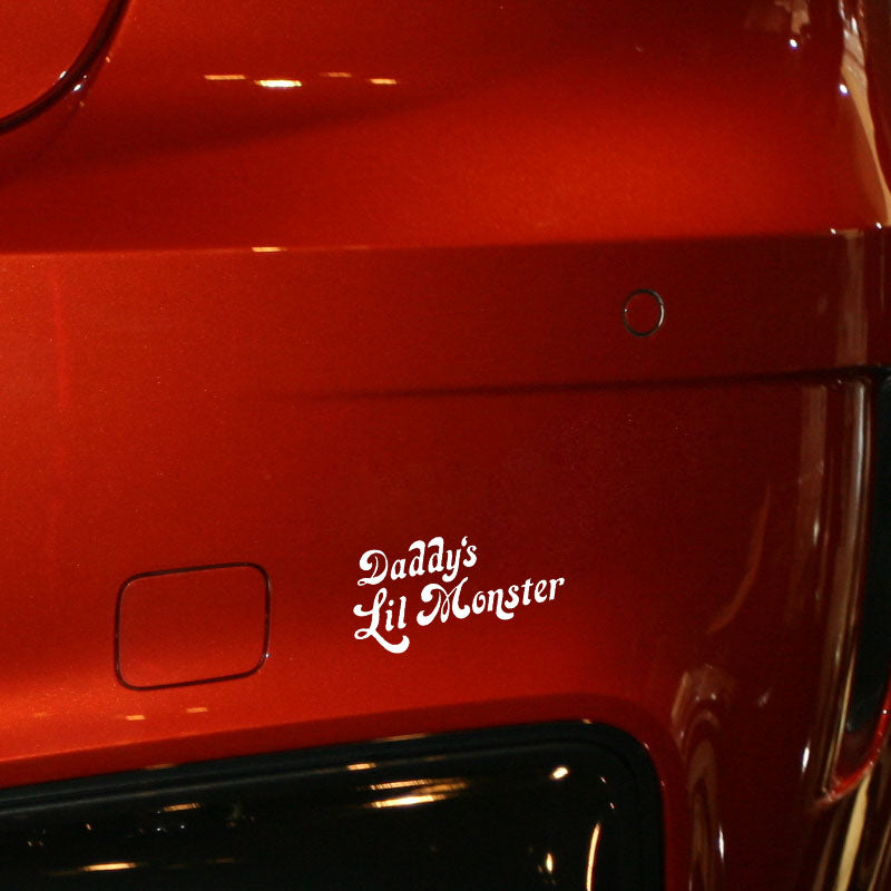 Funny 'Daddy's Lil Monster' Vinyl Car Sticker