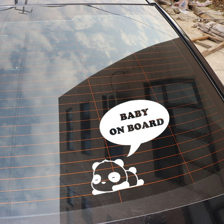 Cute 'Sleeping Panda | Baby On Board | 1.0' Vinyl Car Sticker