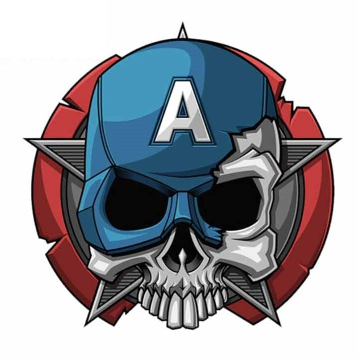 Captain America 'Half Skull' Vinyl Car Sticker