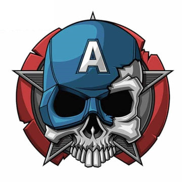 Captain America 'Half Skull' Vinyl Car Sticker