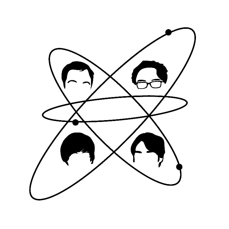 The Big Bang Theory 'Atom Symbol | Four Boys' Vinyl Car Sticker