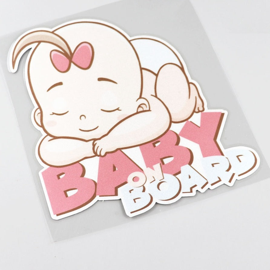 Cute Baby 'Sleeping | Baby On Board' Vinyl Car Sticker